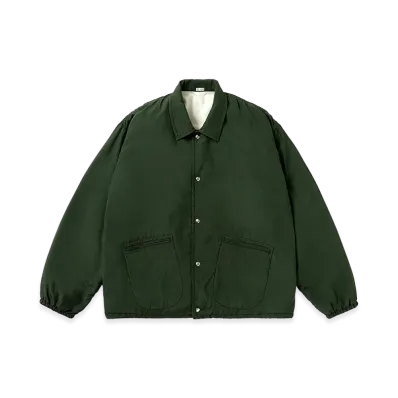 A.PRESSE Vintage Washed Silk Taffeta Coach Jacket "Olive"