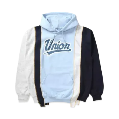 UNION X NEEDLES REBUILD/5 CUT HOODIE "Blue"