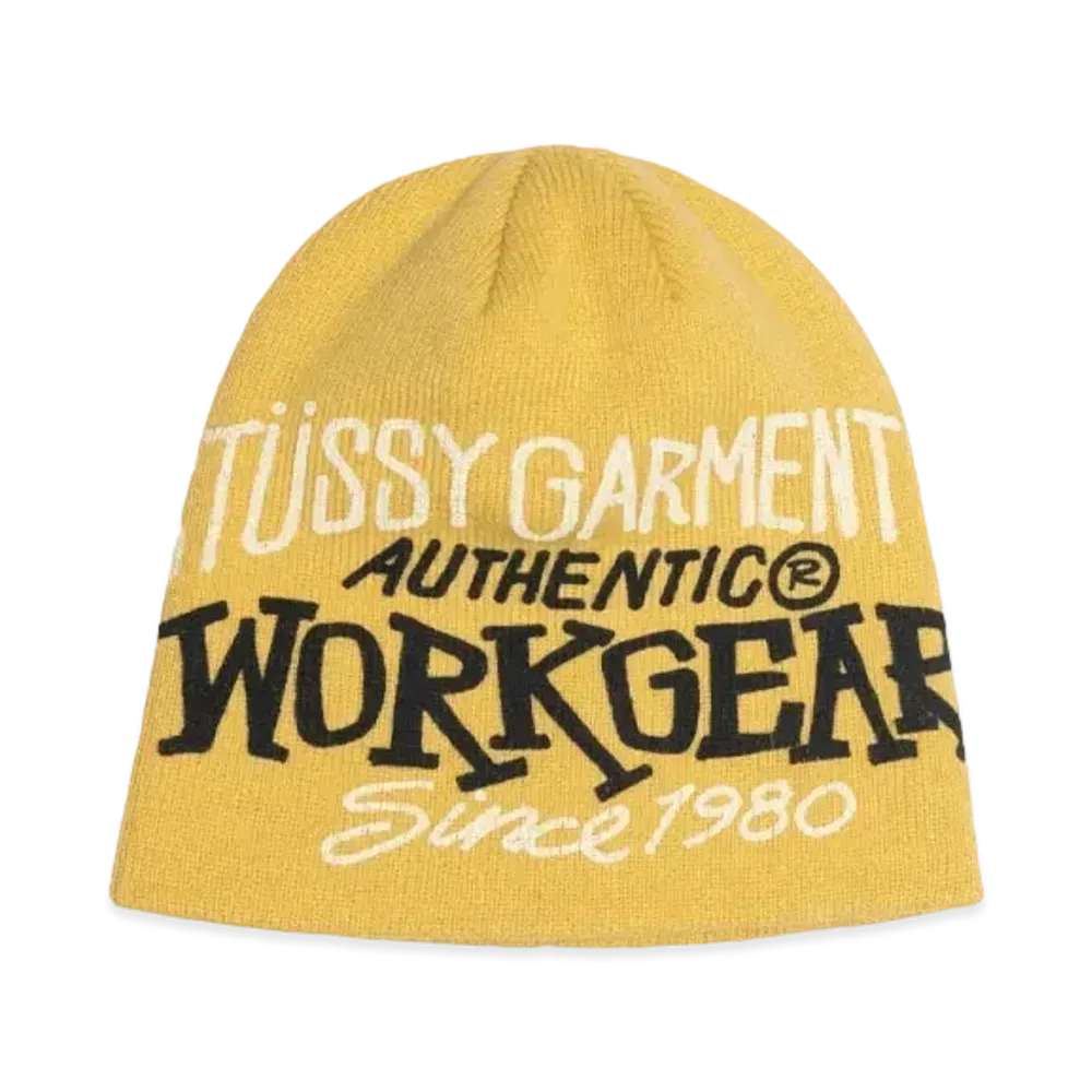 Stussy Skullcap Workgear Print "Mustard"