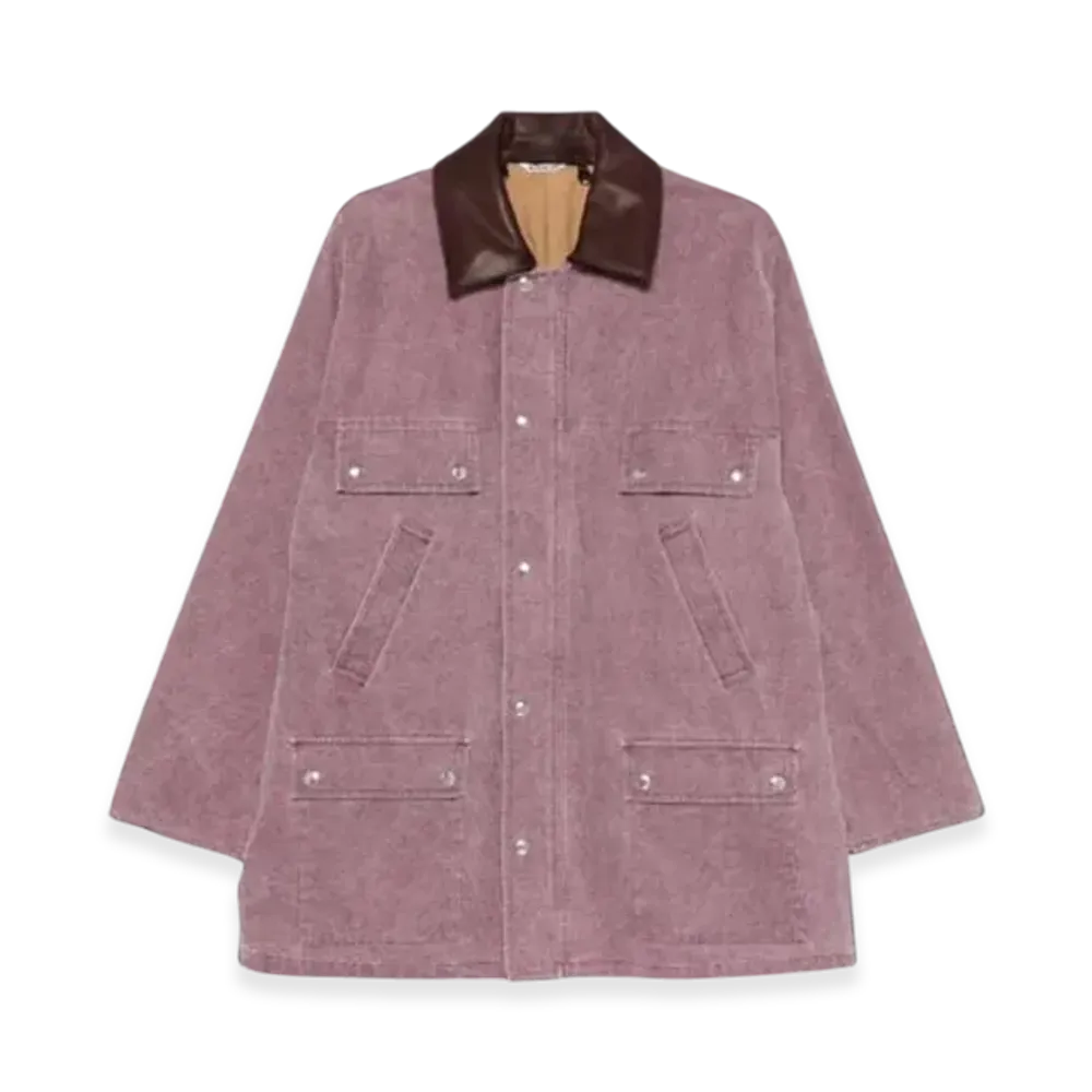 AURALEE Washed Organic Canvas Hunting Blouson Jacket "Purple"