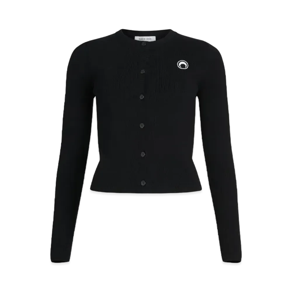 Marine Serre Core Knit Cardigan "Black"