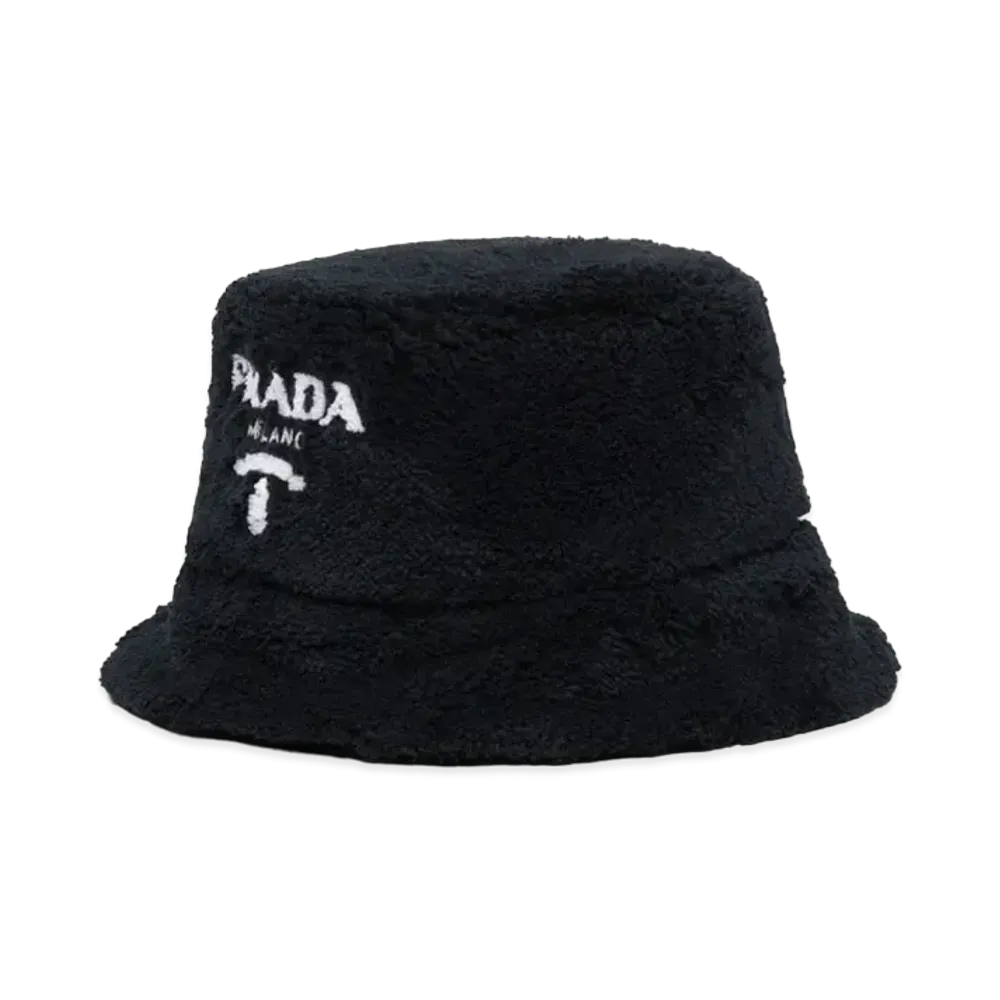 PRADA Terry Cross Bucket Hut "Black/Light Beige"