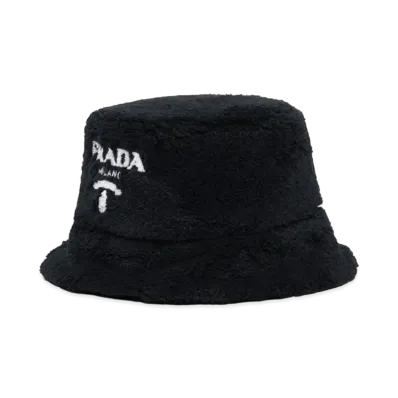 PRADA Terry Cross Bucket Hut "Black/Light Beige"