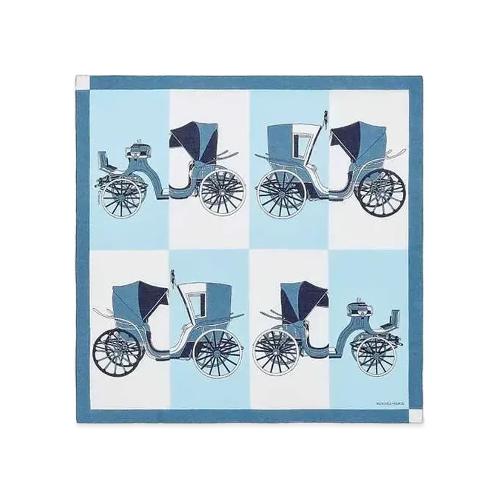 Hermes Handkerchief Elaborate Carriage "Blue Claire"