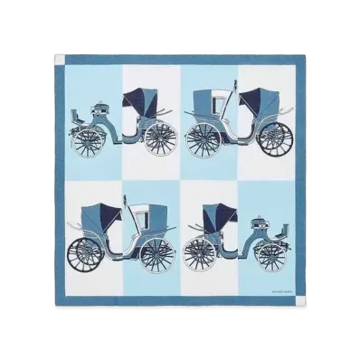 Hermes Handkerchief Elaborate Carriage "Blue Claire"