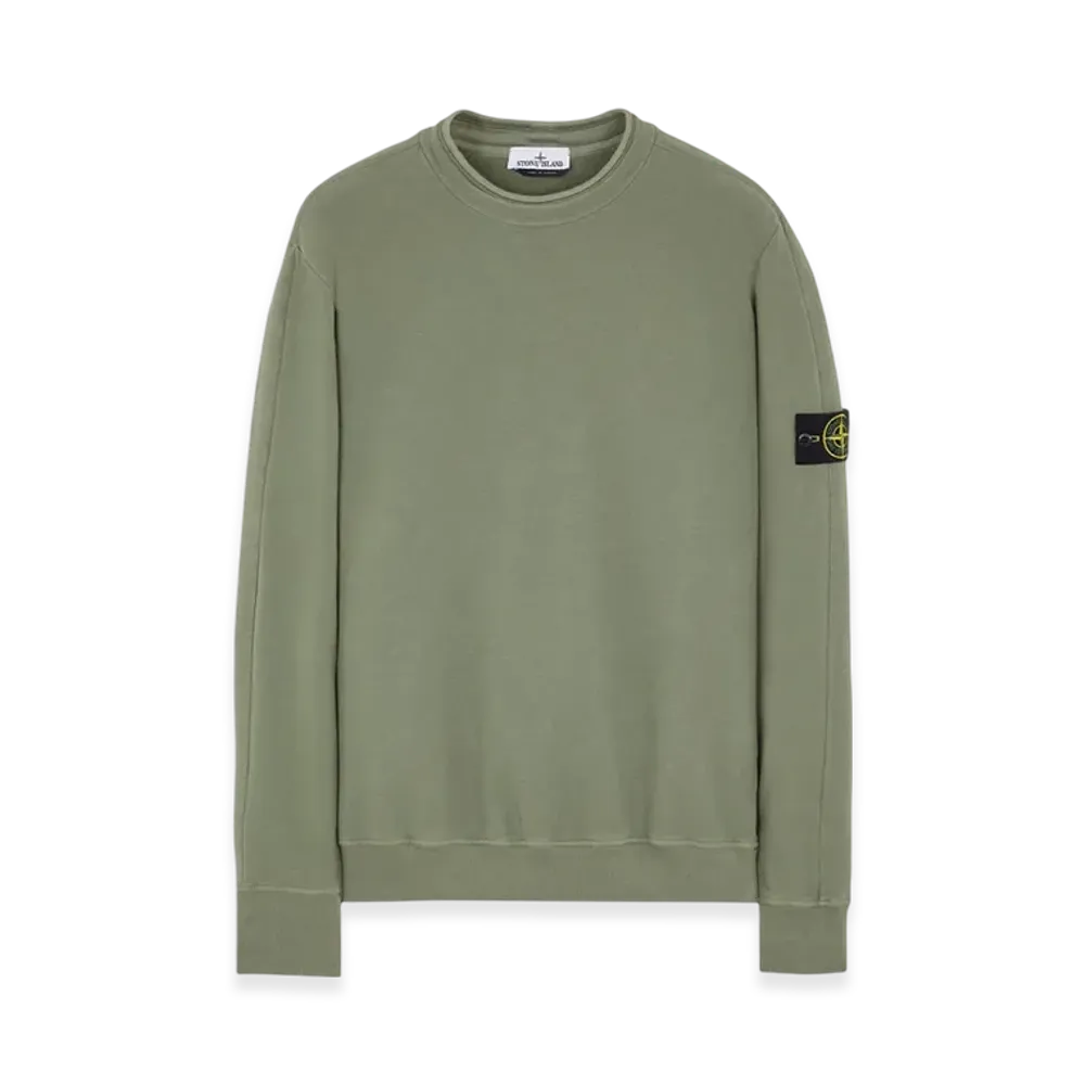 Stone Island 61352 Stretch Cotton Fleece Mock Turtleneck Sweatshirt - 23FW "Sage Green"