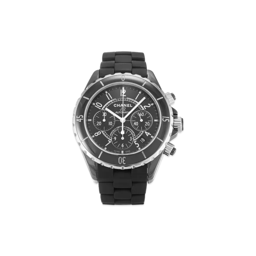 CHANEL J12 Ceramic/Rubber 41mm Chronograph "Black"