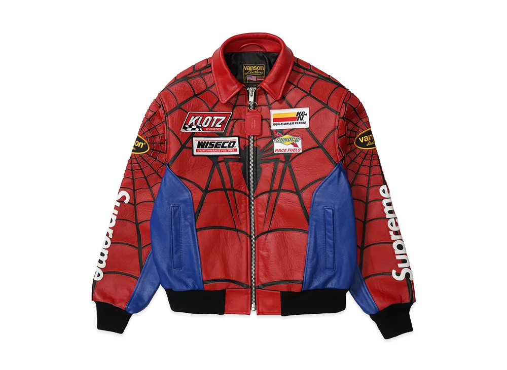 Supreme x Vanson Leathers Spider-Man Jacket "Red"