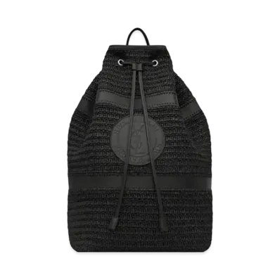 Saint Laurent Rive Gauche Sling Bag in Raffia "Black"