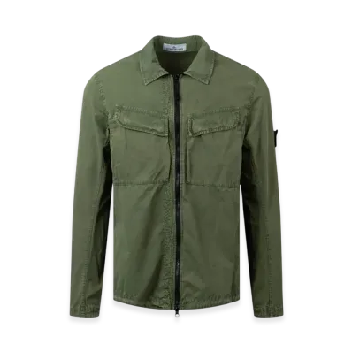 Stone Island 101WN Brushed Cotton Canvas T.CO+OLD Overshirt - 22FW "Olive Green"