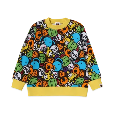 A BATHING APE Milo All Friends Crewneck Sweatshirt "Multi"