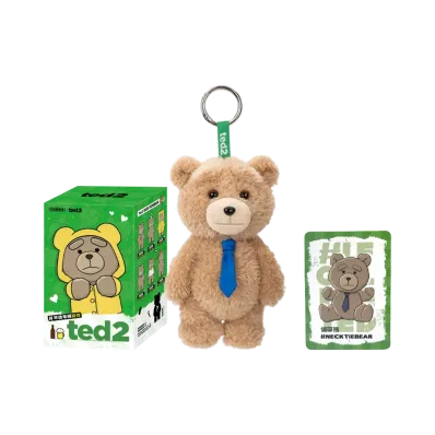 POP MART Ted2 Teddy Bear Action Plush Pendant Series Necktie Bear