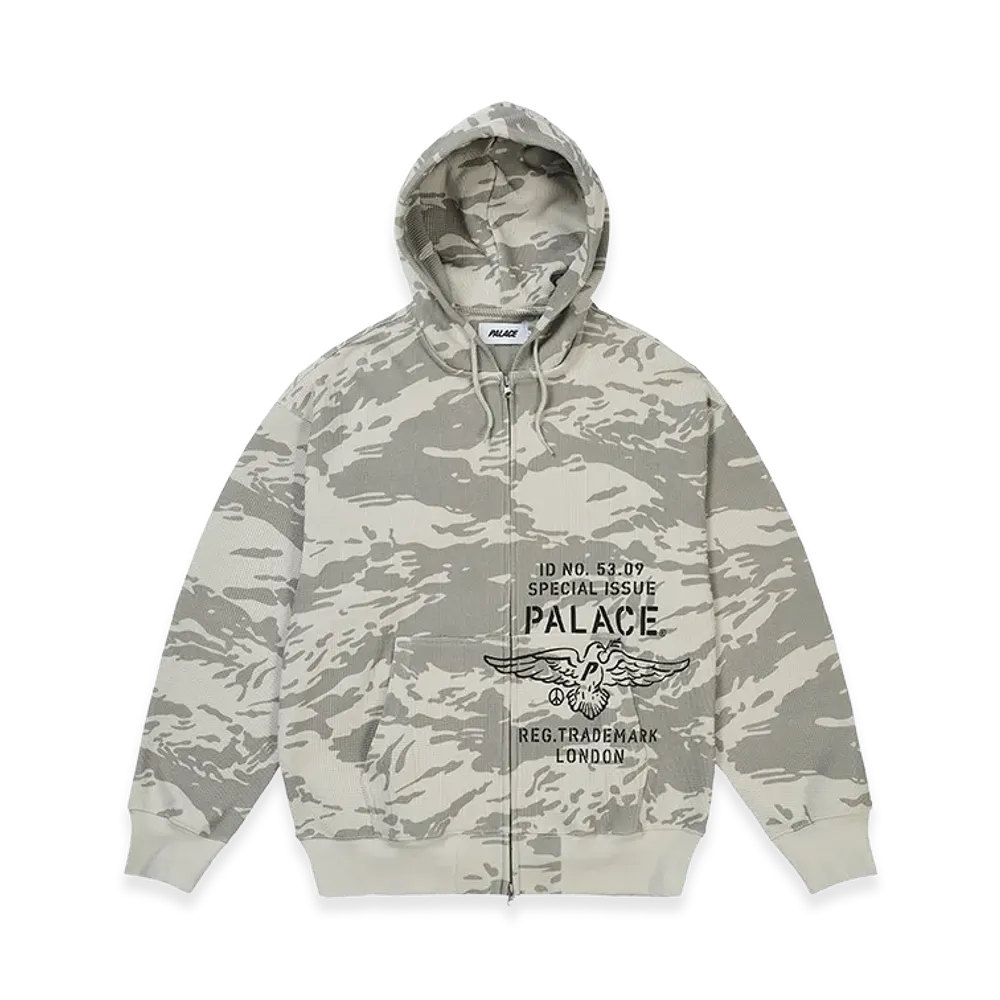 PALACE Dove Stamp Waffle Zip Hood "Snow Camo"