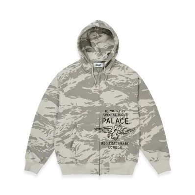 PALACE Dove Stamp Waffle Zip Hood "Snow Camo"