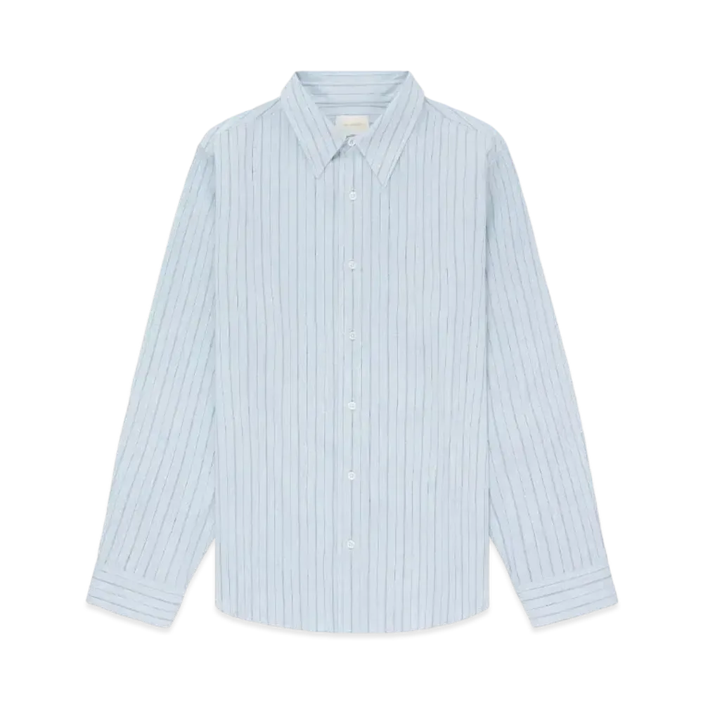 Aime Leon Dore Striped Linen Shirt "Blue"