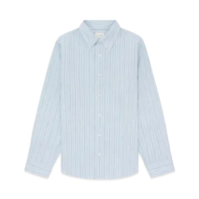 Aime Leon Dore Striped Linen Shirt "Blue"