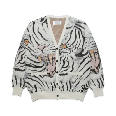 WACKO MARIA TIM LEHI / KNIT JAQUARD CARDIGAN "White"