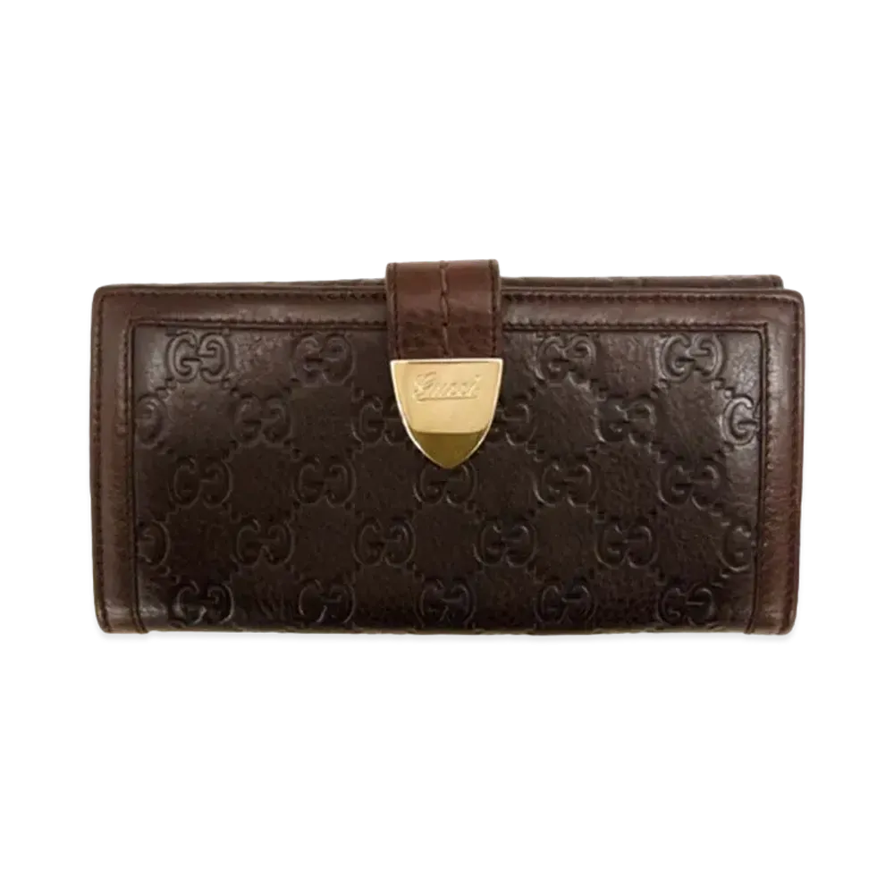 Gucci Old Gucci GG Ssima Snap Wallet "Brown"