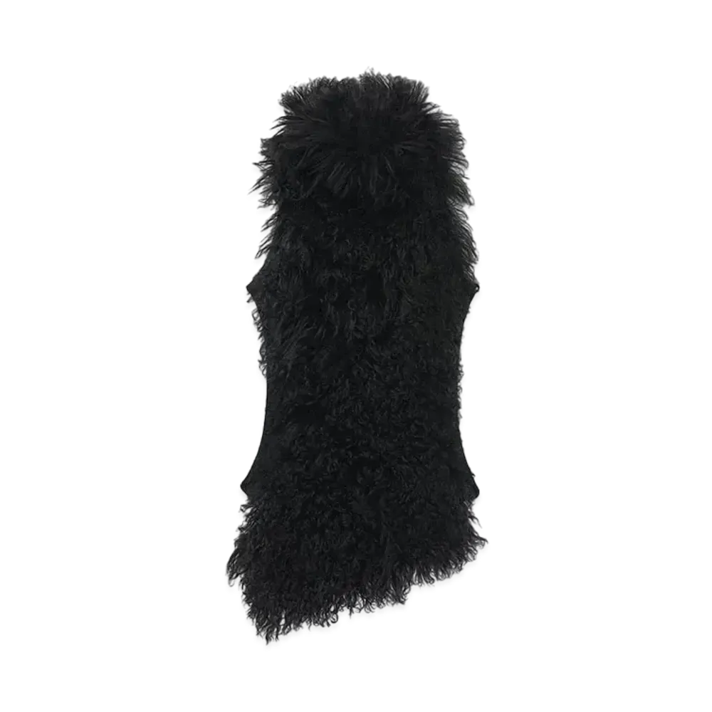 Alexander McQUEEN Sleeveless Shearling Top "Black"