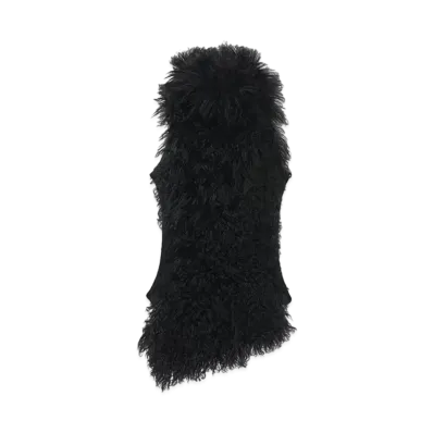 Alexander McQUEEN Sleeveless Shearling Top "Black"