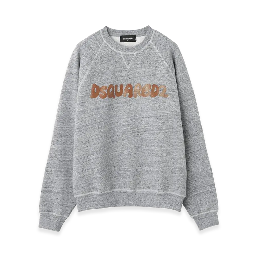 DSQUARED2 Cool Raglan Fit Crewneck Sweatshirt "Greymelange"