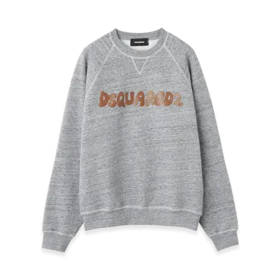 DSQUARED2 Cool Raglan Fit Crewneck Sweatshirt "Greymelange"