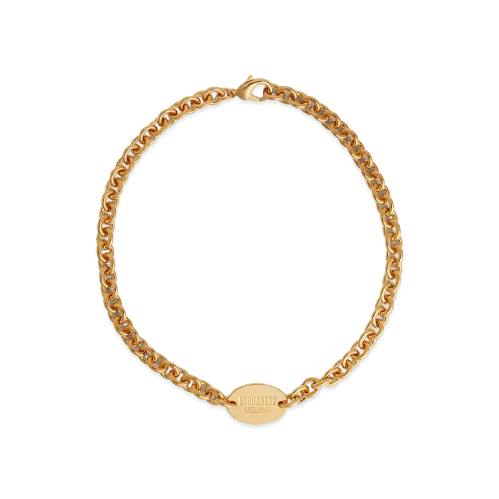 Dsquared2 D2 Tag Chain Necklace "Gold"
