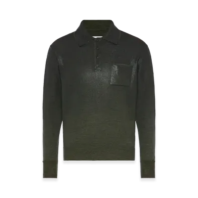 Maison Margiela Wool Blend Polo Shirt "Green"