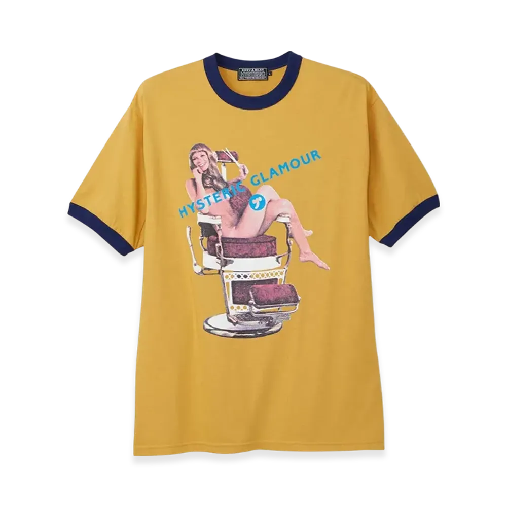 HYSTERIC GLAMOUR Hysteric Hair Cut T-Shirt "Yellow"