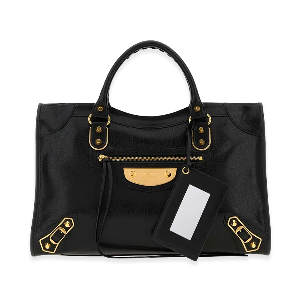 BALENCIAGA Women's Leather Medium Le City Uptown Handbag "Black"