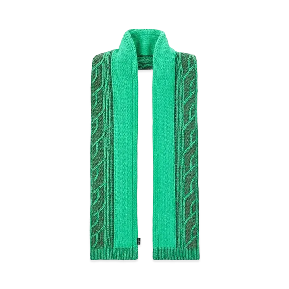 Stone Island N20D8 LAMBSWOOL WITH ARAN MOTIF "Green"