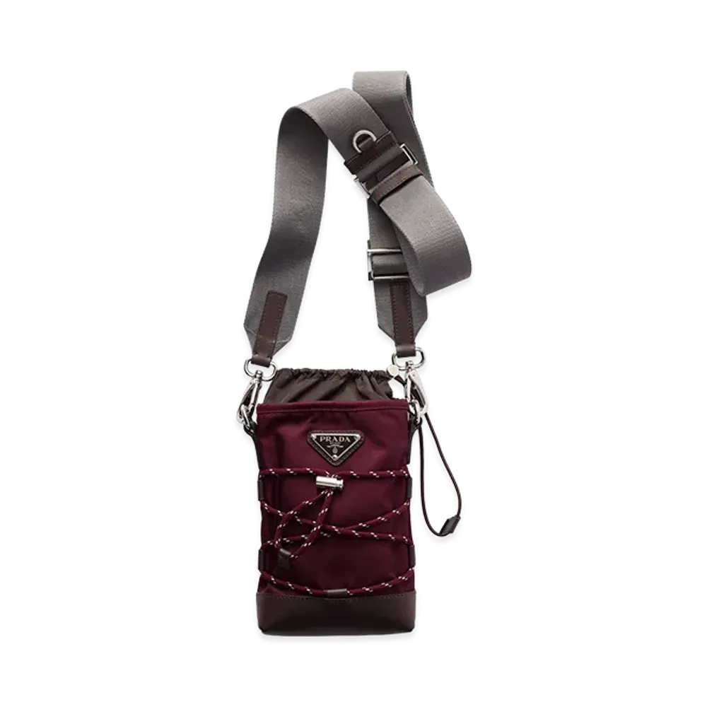 PRADA Speed Lock Re-Nylon Leather Smartphone Case "Burgundy"