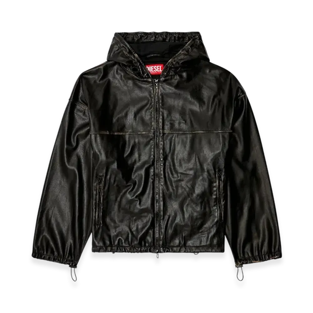 Diesel J-Antil Distressed Hooded Jacket "Black"