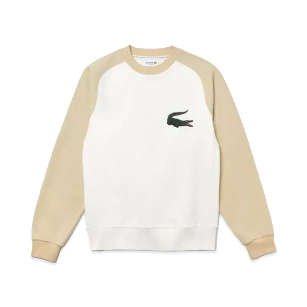 LACOSTE Heritage Graphic Stitch Raglan Crew Neck Sweat "Beige"