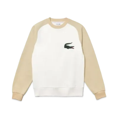 LACOSTE Heritage Graphic Stitch Raglan Crew Neck Sweat "Beige"