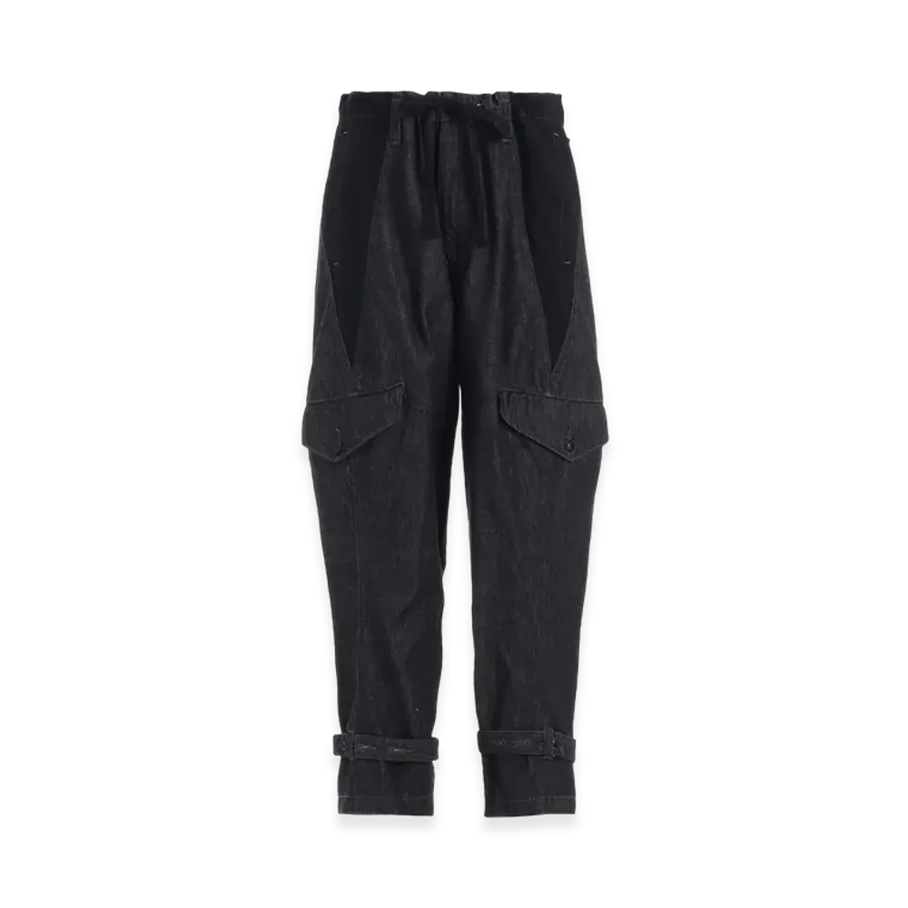 S'YTE 7oz Two-Tone Denim M-59 Cargo Pants "Black"