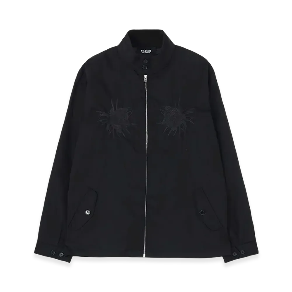 WILDSIDE YOHJI YAMAMOTO T/C Flower Embroidery Swingtop "Black"