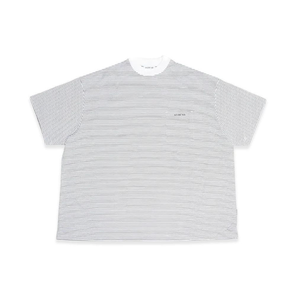 ALOUND Oversized Pocket Tee "White/Navy"