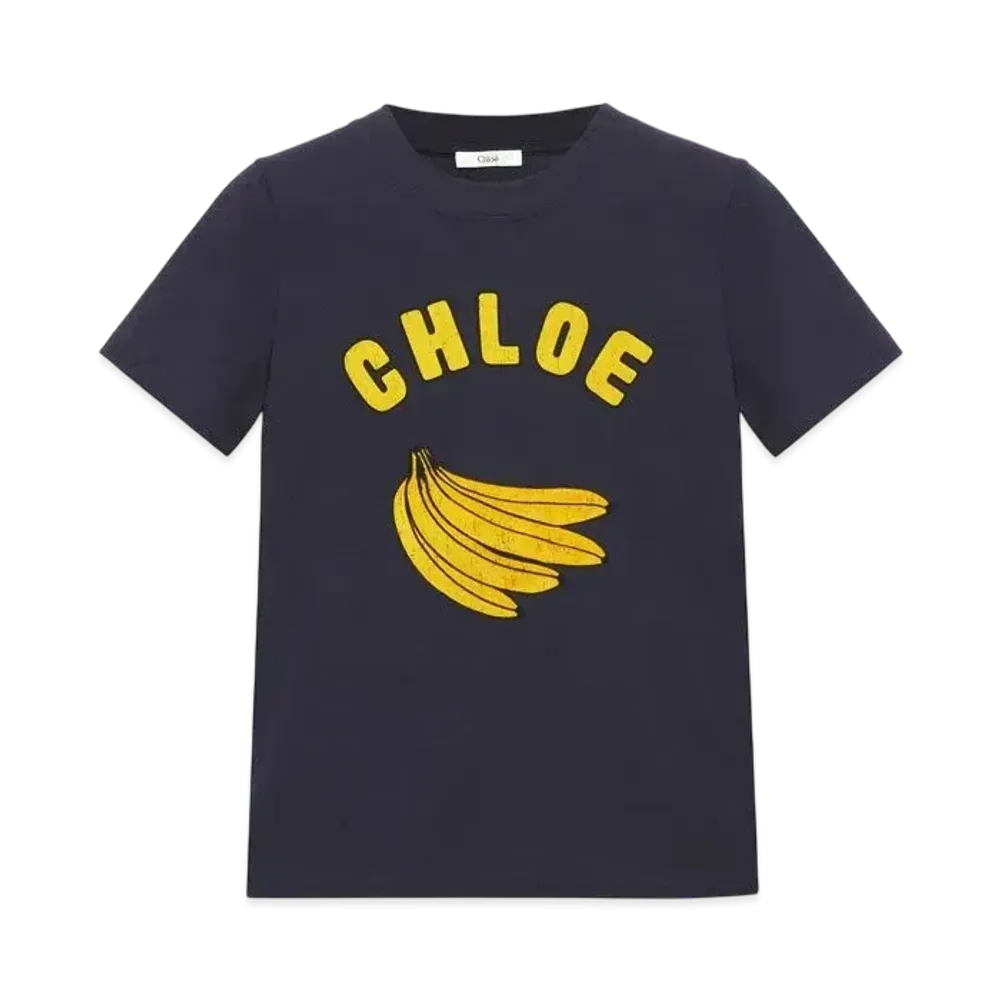 Chloe Baby Fit Logo T-Shirt In Cotton Jersey "Twilight Blue"