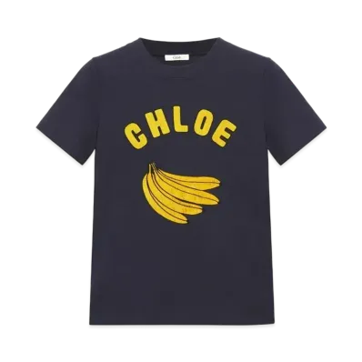 Chloe Baby Fit Logo T-Shirt In Cotton Jersey "Twilight Blue"