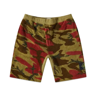 Stone Island 639E3 S.I. Heritage Camo Fleece Bermuda Shorts - 22FW "Military Green"