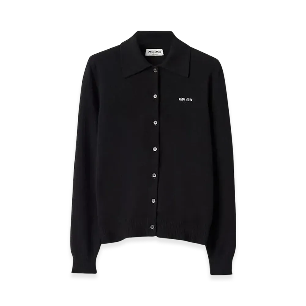 MIU MIU Women's Cashmere Knit Cardigan "Black"