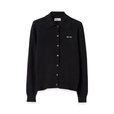 MIU MIU Women's Cashmere Knit Cardigan "Black"