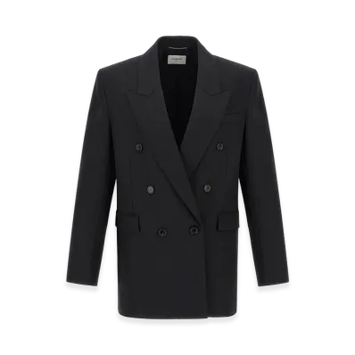Saint Laurent Double-Breasted Wool Jacket "Black"
