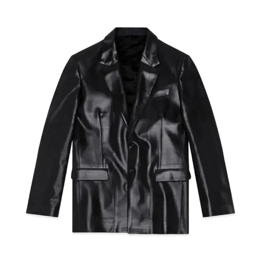 Diesel Pinstripe Blazer With Coated Front "Black"