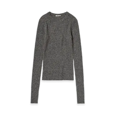 AURALEE Women's Cashmere Nep Knit P/O "Mix Gray"