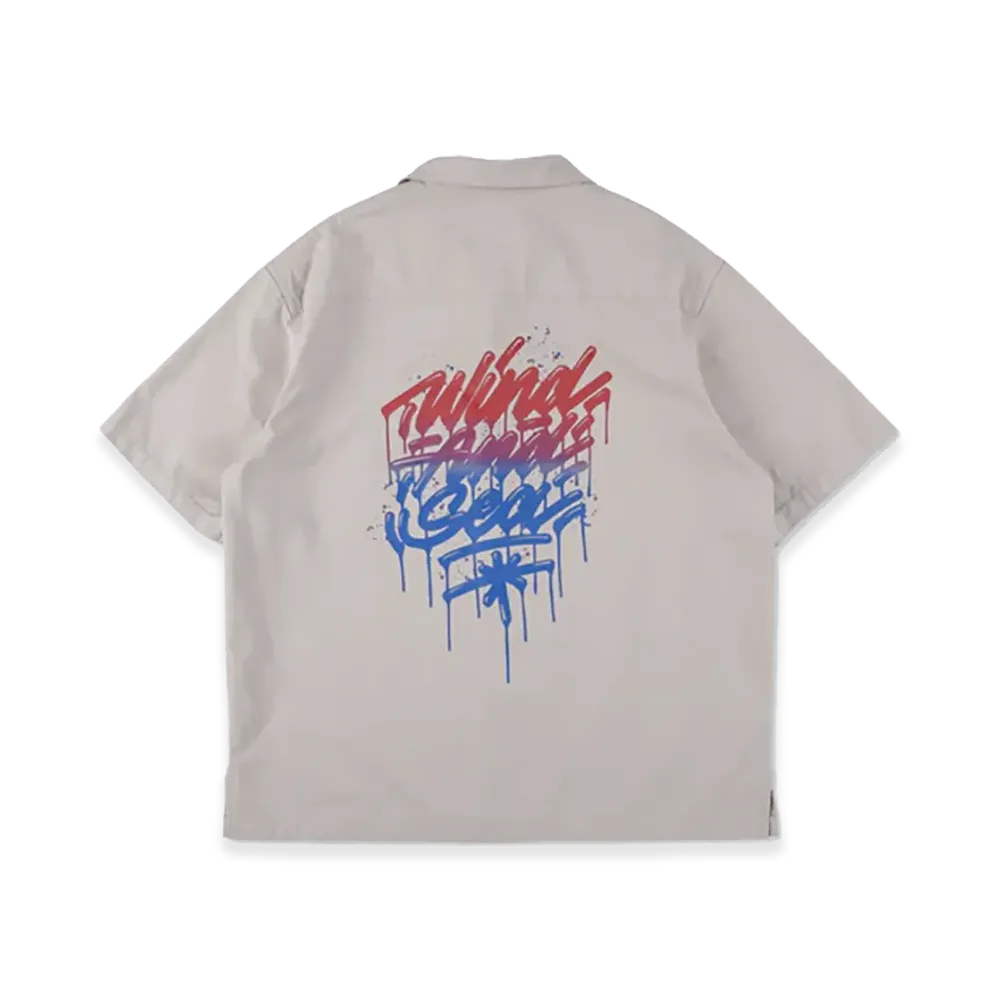 WIND AND SEA x IT'S A LIVING Open Collar S/S Shirt "Beige"