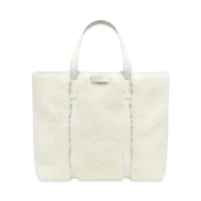 BALENCIAGA Barbes Medium East-west Shopper Bag In Shearling "White"