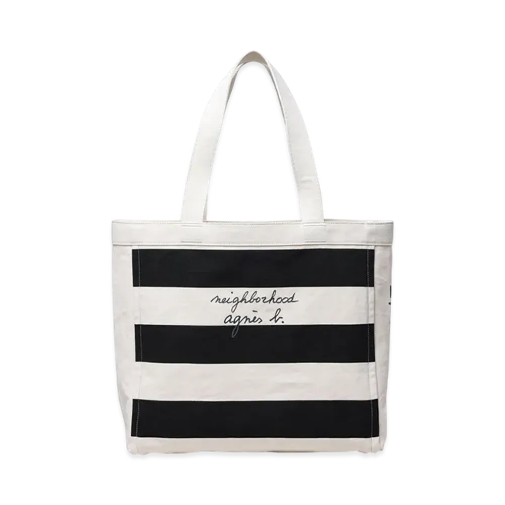 NEIGHBORHOOD x agnes b. Border Tote Bag "White"