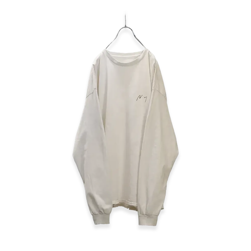 ANCELLM Embroidery Dyed LS T-Shirt "White"
